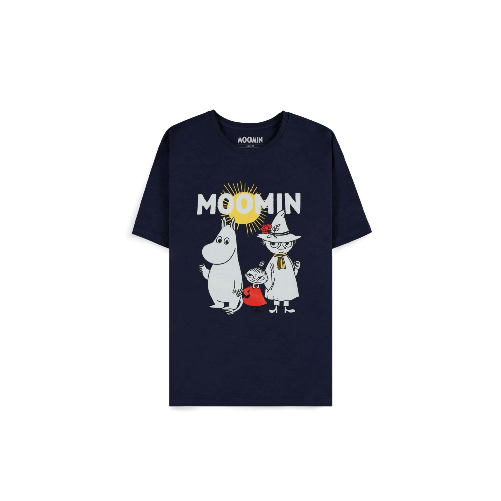 Moomin - Moomintrol, Little My and Snufkin Unisex Tshirt - Donkerblauw
